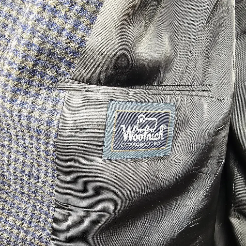 Vintage Woolrich Men's Wool Blend Blazer Sport Coat Gray Houndstooth Size L